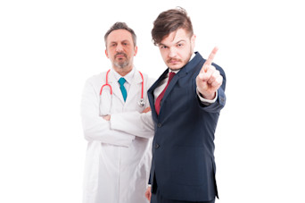 man refusing to see doctor