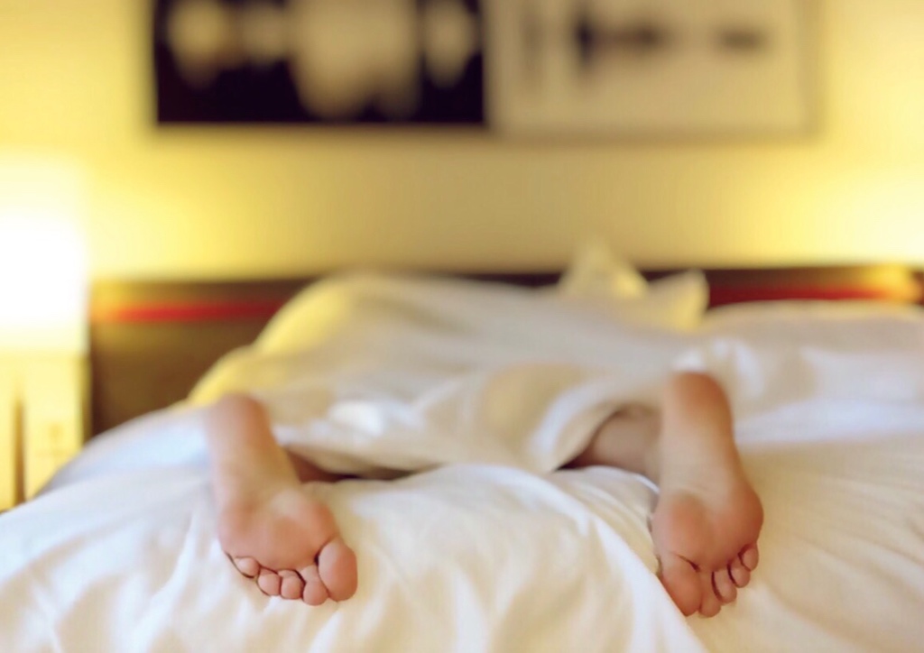 person sleeping in bed