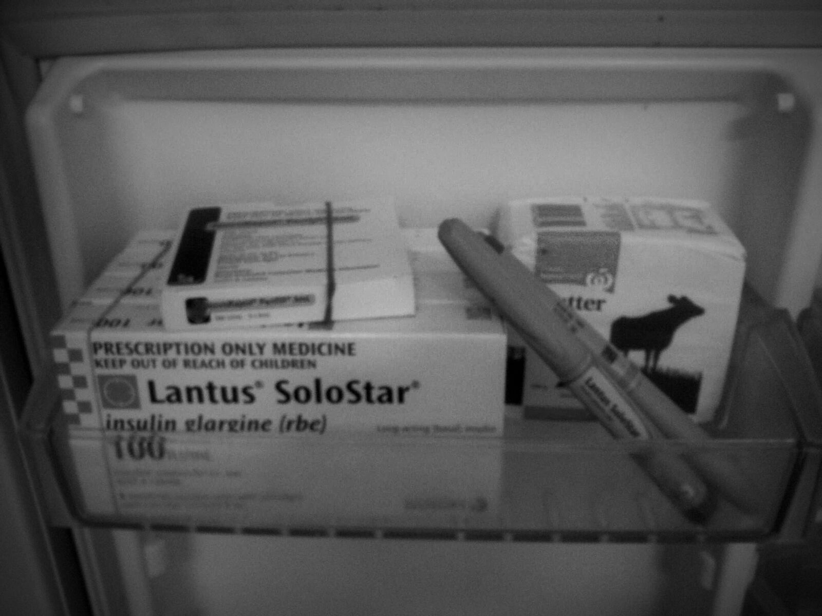 insulin being stored in fridge