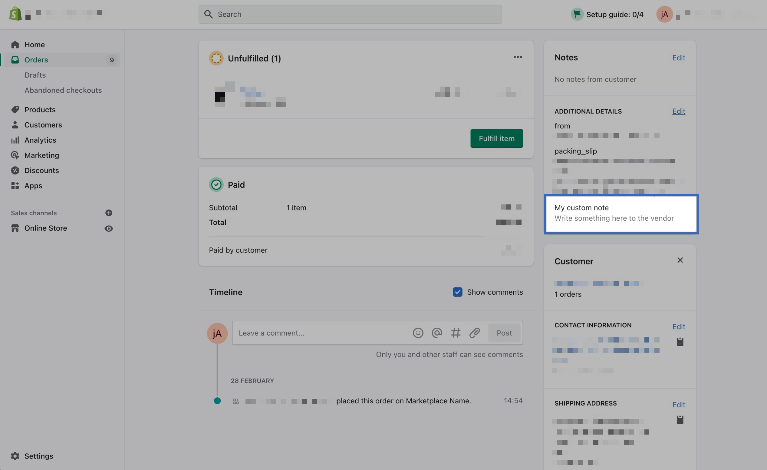 Dynamically add notes when syncing orders to a vendors | Shopify