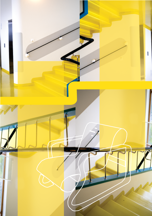 Paimio Sanatorium Poster: Poster For Paimio Sanatorium (Paimion Parantola) With Yellow Hues And Graphical Elements