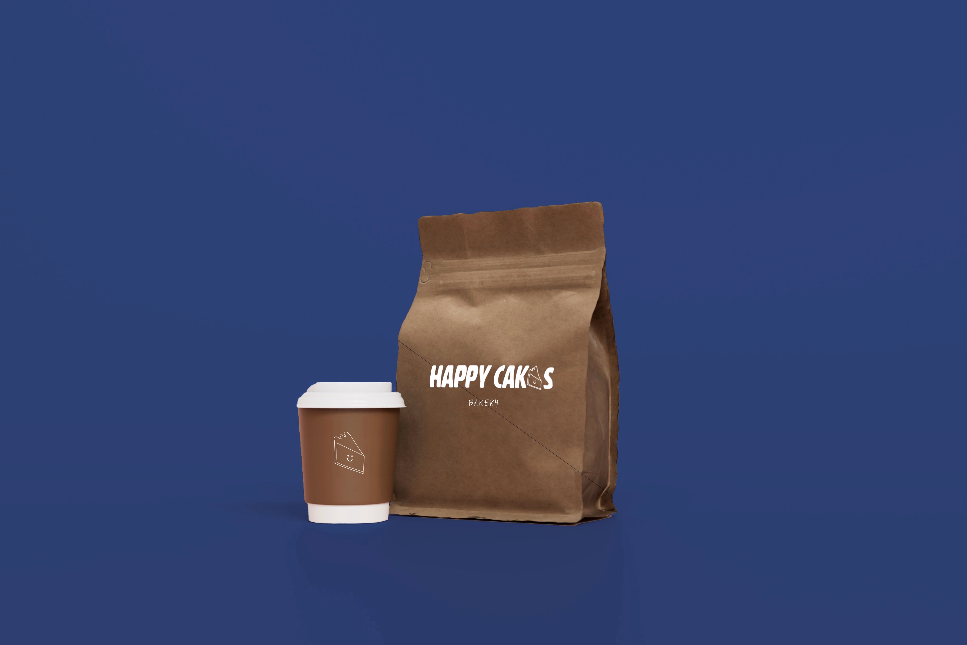 Kansikuva työlle Happy Cakes -leipomon ilme