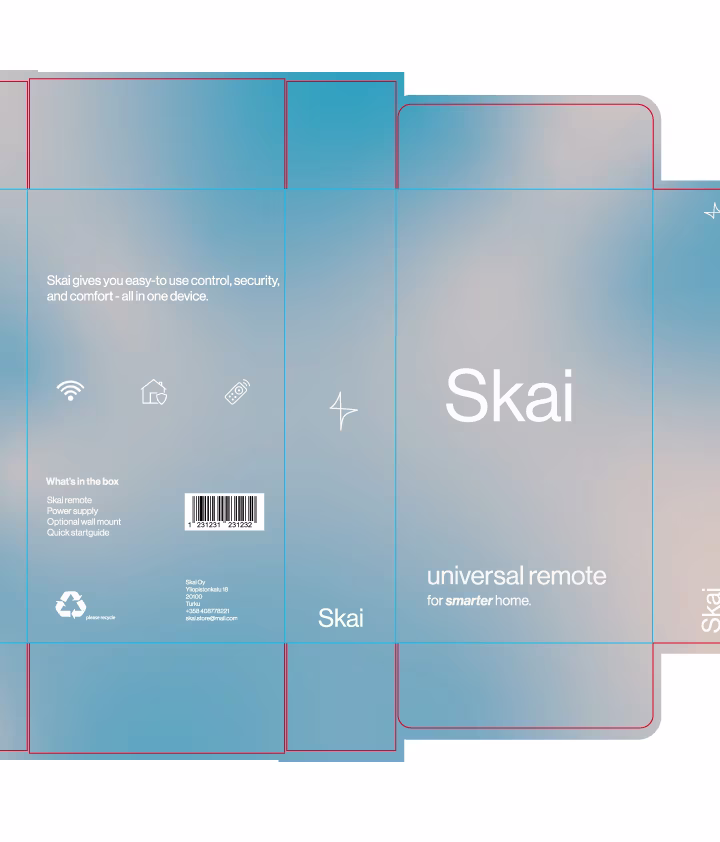 Skai Product Packaging Die Cut: Skai Product Packaging Box Dieline, Die Cut And Cut Lines Template