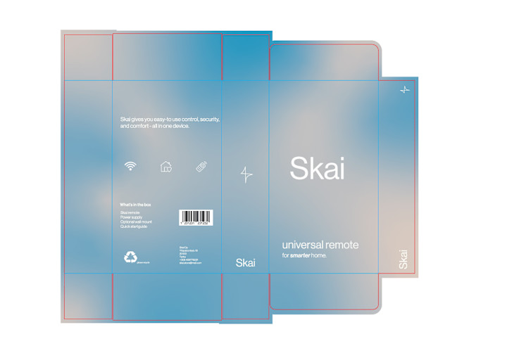 Skai Product Packaging Die Cut: Skai Product Packaging Box Dieline, Die Cut And Cut Lines Template