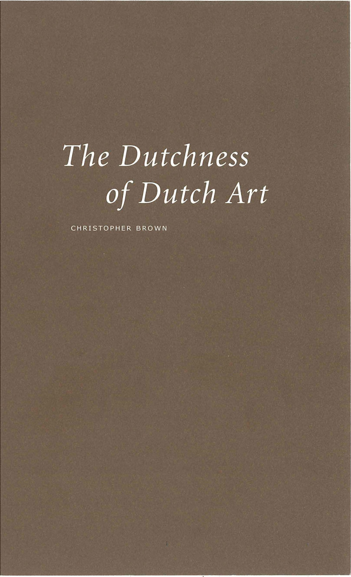 The Dutchness of Dutch Art Amsterdam University Press