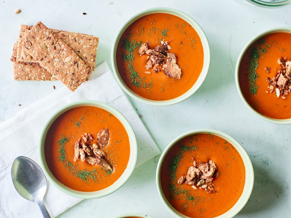 Ærte grøntsags suppe paprika tomat