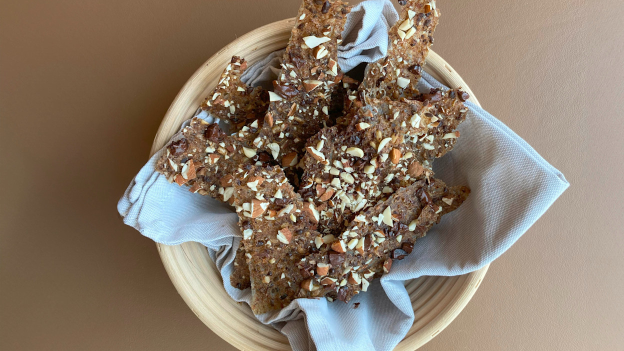 Sprøde rugsnacks med chokolade - Kornets hus (September)