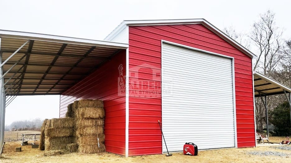 24x40 Metal Barn With Hay Storage