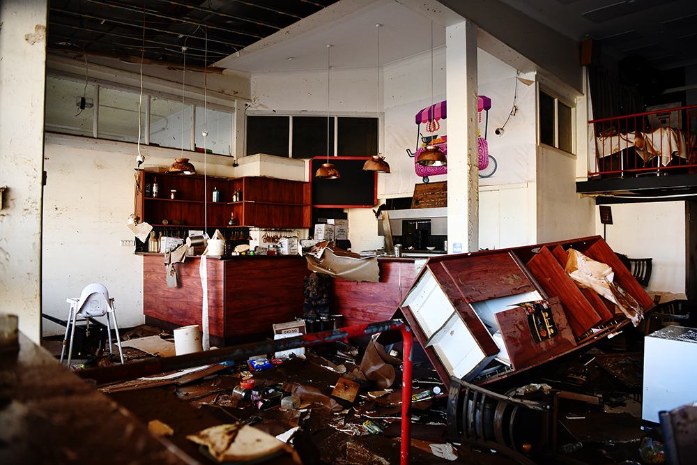 Water levels are dropping and clean up has begun after severe flooding hits Lismore in northern NSW in the worst flood ever recorded. Businesses on Keen Street downtown Lismore were destroyed by floodwaters after they reached the top floor of the buildings.