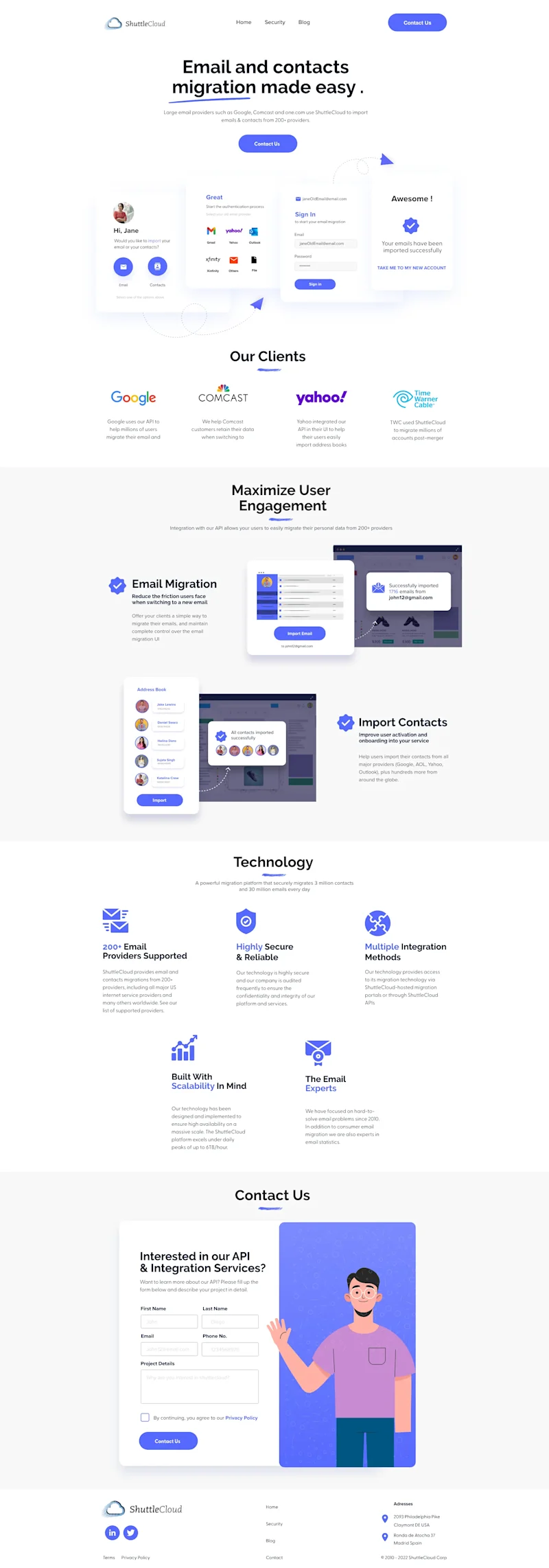ShuttleCloud website design