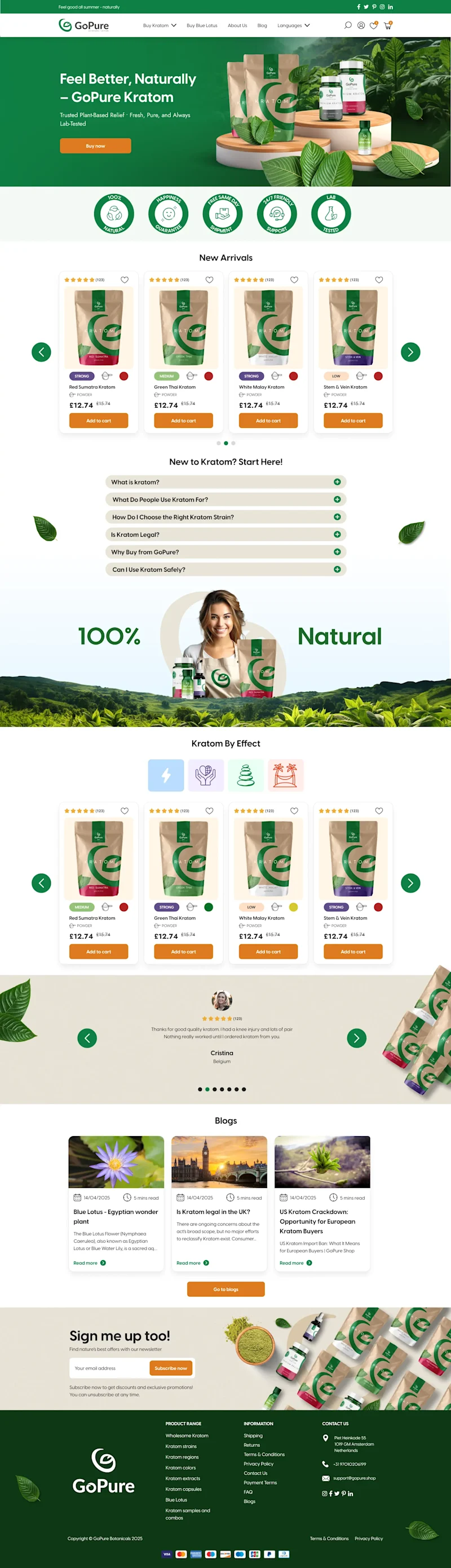 Gopure website design