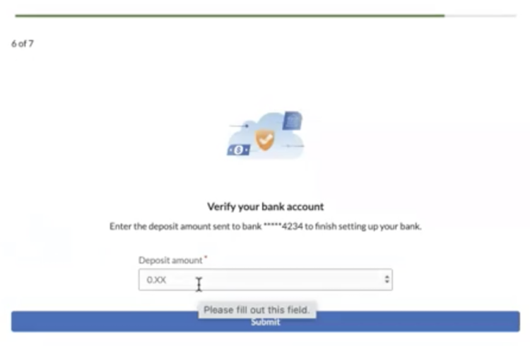 Verify bank deposit CAD payables