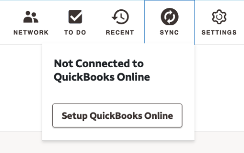 sync not connected setup prompt under sync icon