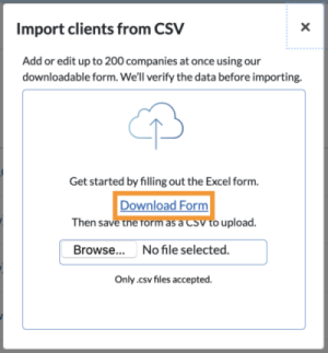 Download form client import template