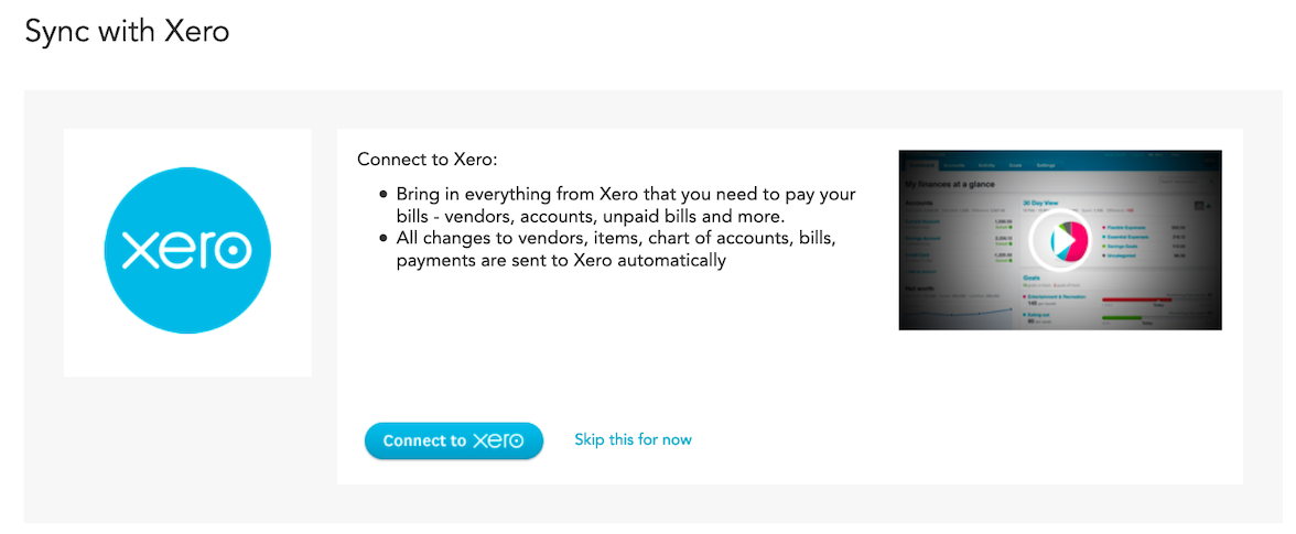 Connect to Xero