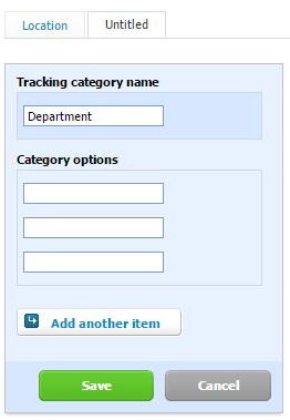 Tracking category in Xero