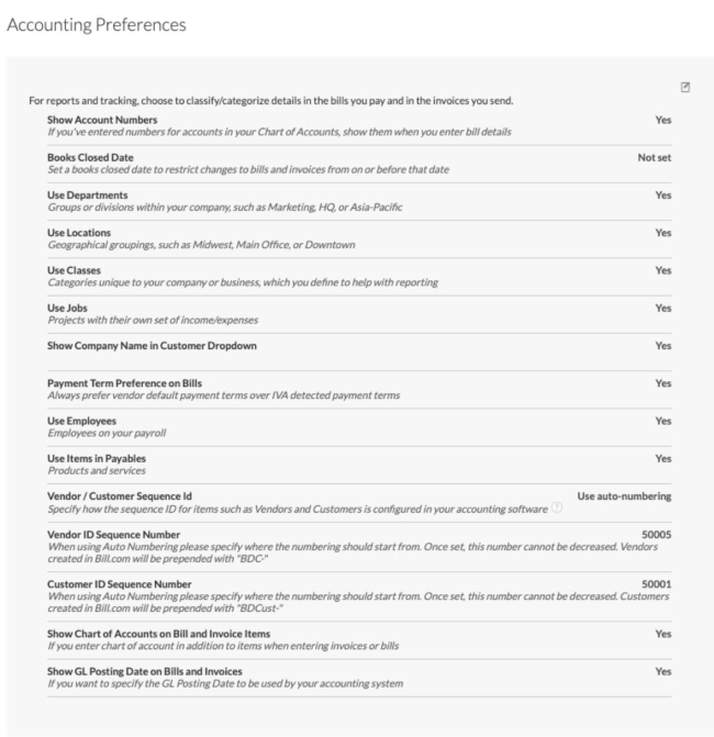 MSDBC - accounting preferences
