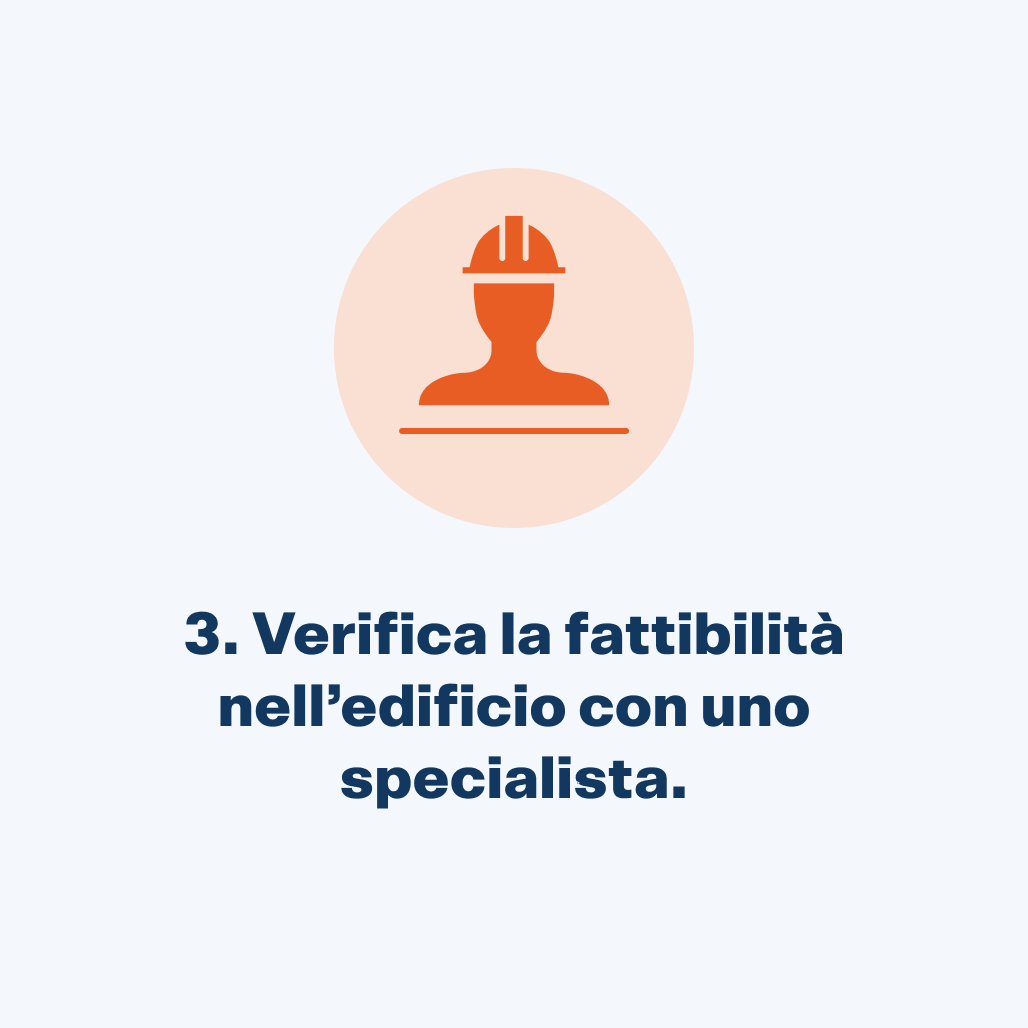 Verifica la fattibilità nell'edificio con uno specialista.