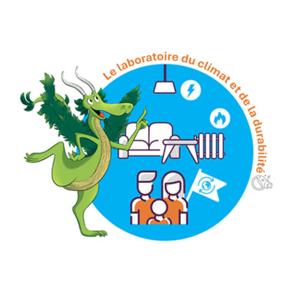 Logo du laboratoire du climat et de la durabilité de la ville de Fribourg.