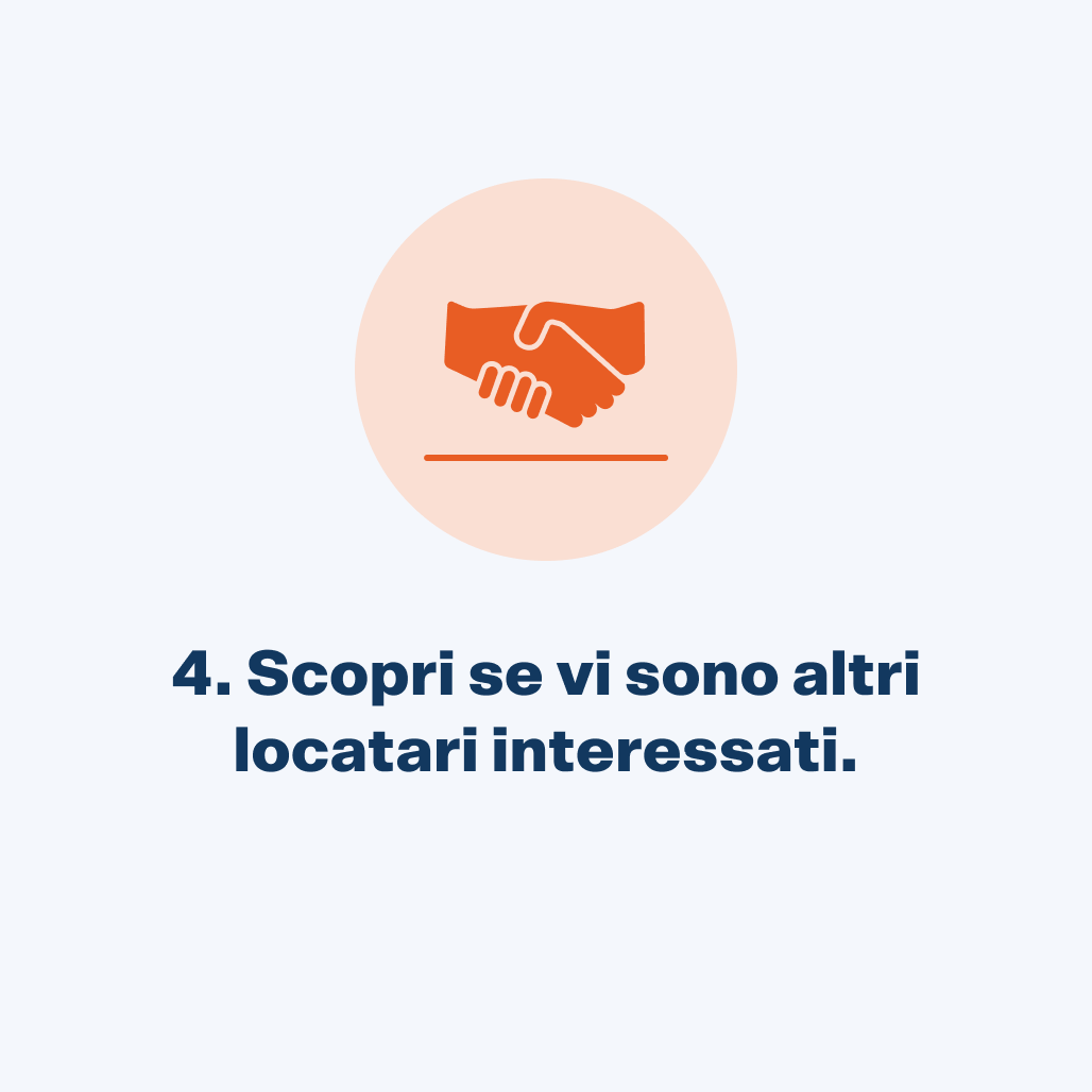 Scopri se vi sono altri locatari interessati.