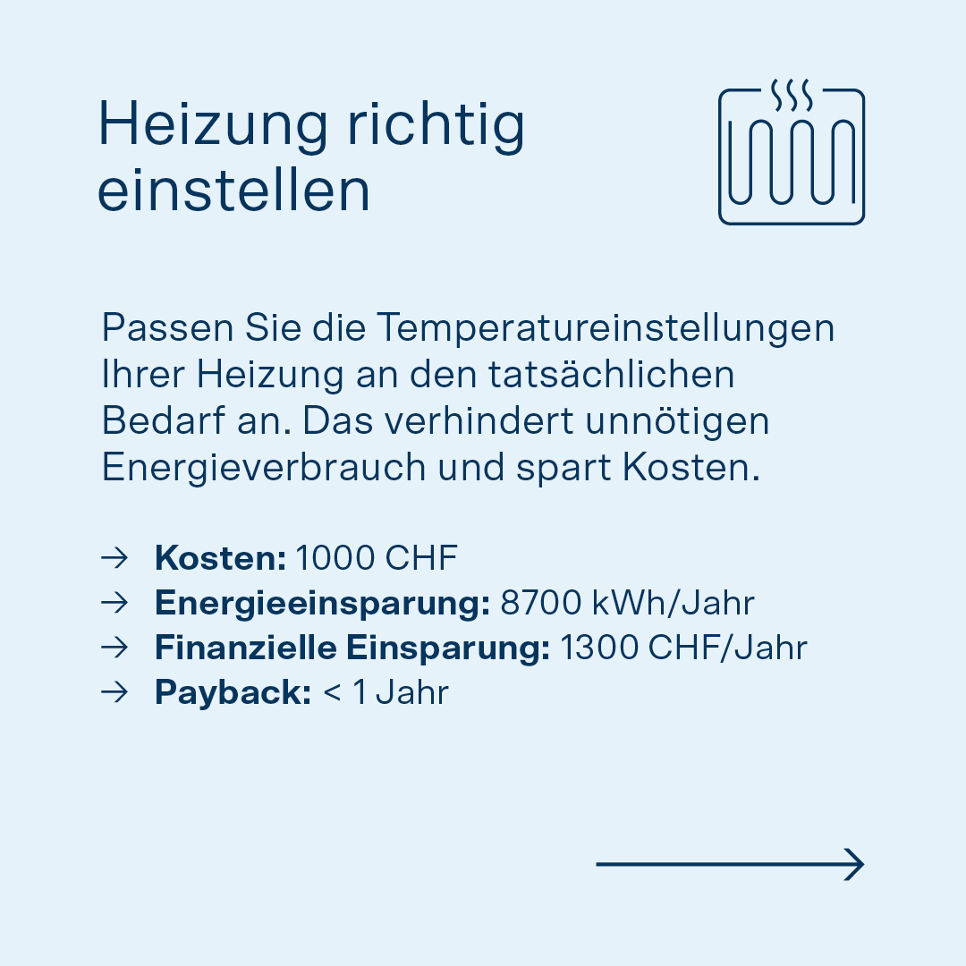 Bild mit Text: Quick Win für die Gesundheit- und die Pflegebranche (Heizung).