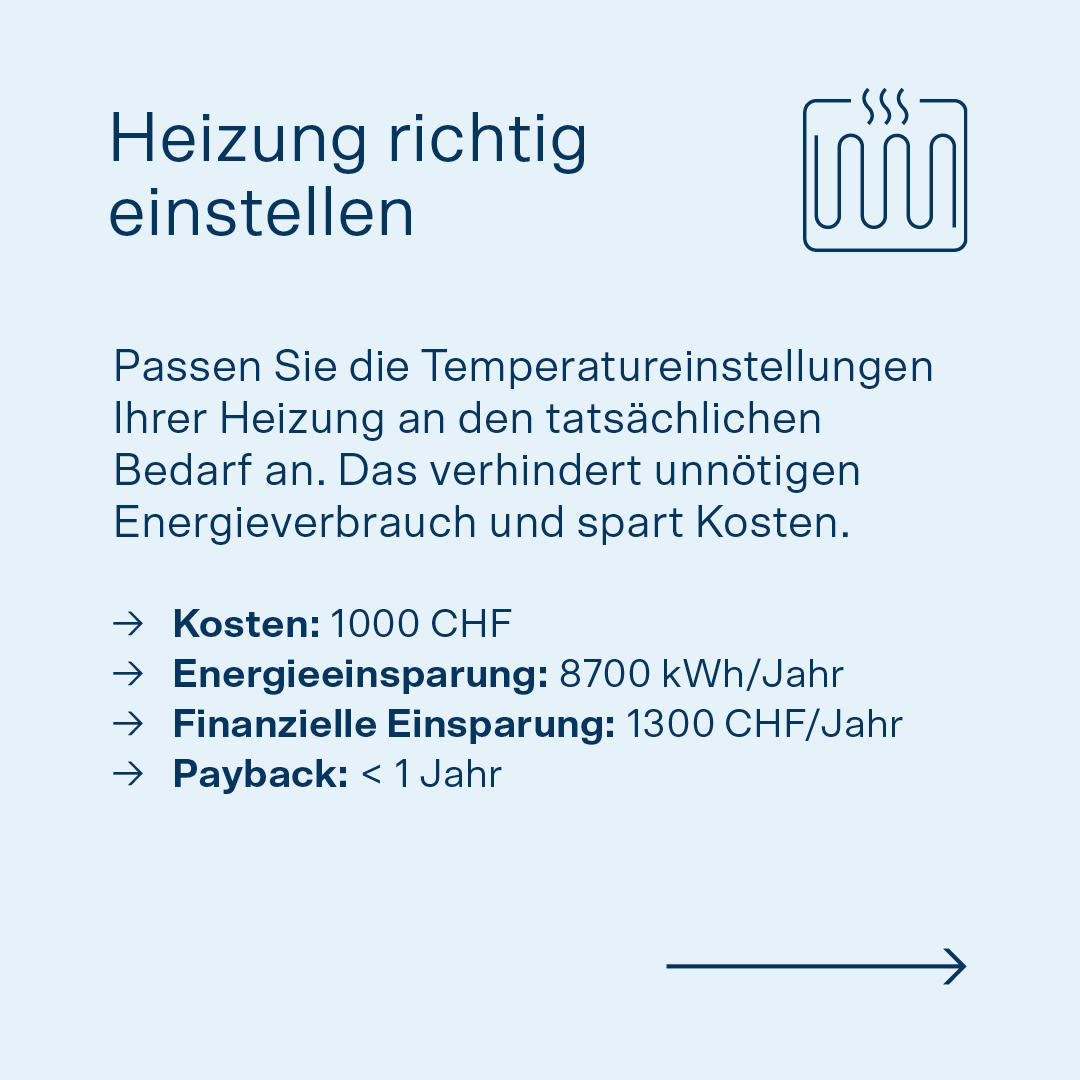 Bild mit Text: Quick Win für die Gesundheit- und die Pflegebranche (Heizung).