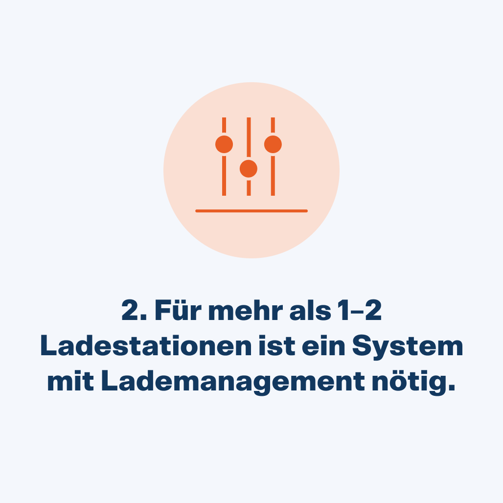 Für mehr als 1-2 Ladestationen ist ein System mit Lademanagement nötig.