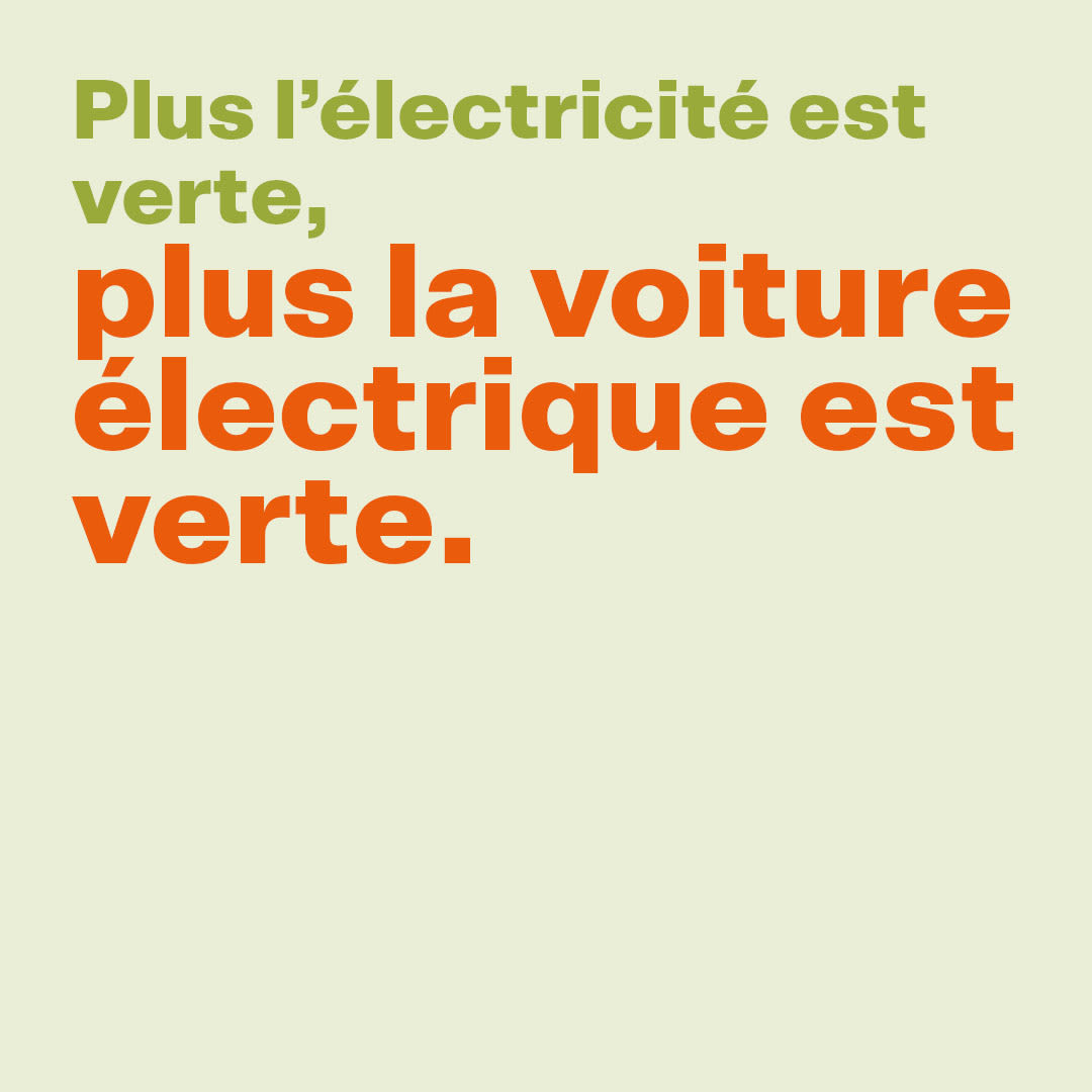 Plus l'électricité est verte, plus la voiture électrique est verte.