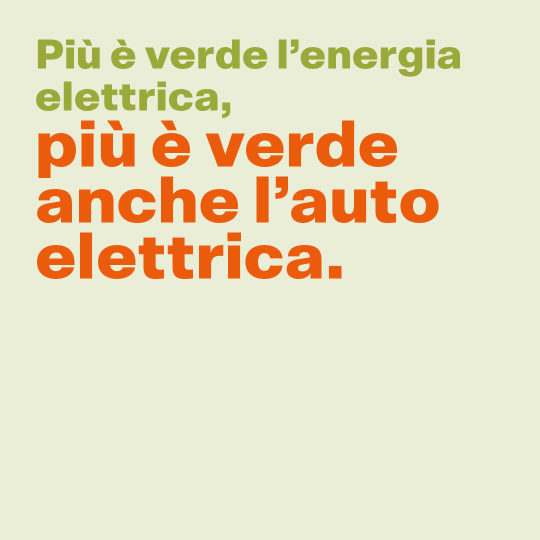 Più è verde l'energia elettrica, più è verde anche l'auto elettrica.