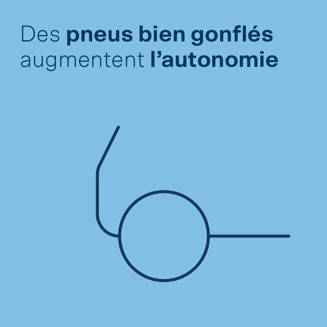 Des pneus bien gonflés augmentent l’autonomie