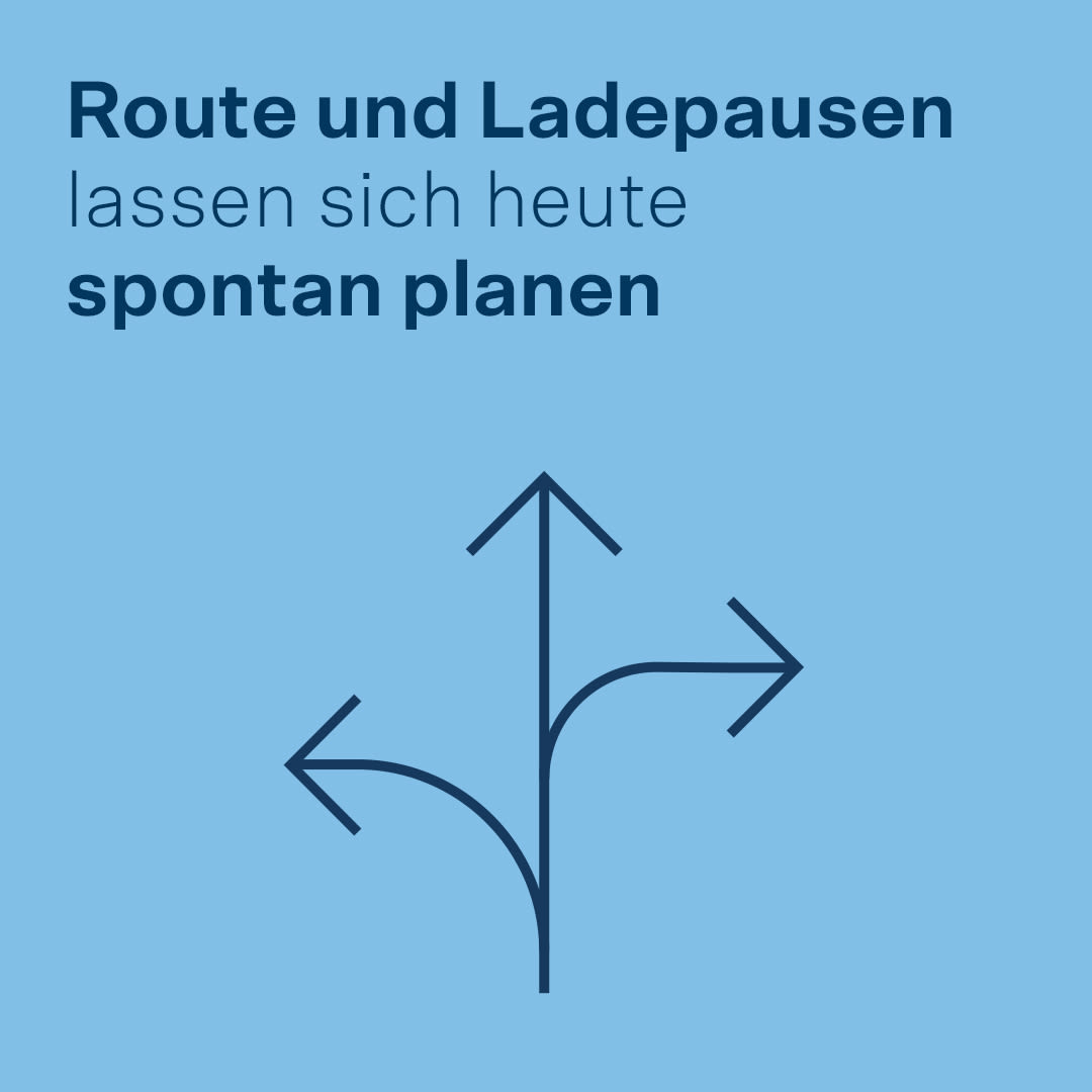 Route und Ladepausen lassen sich heute spontan planen