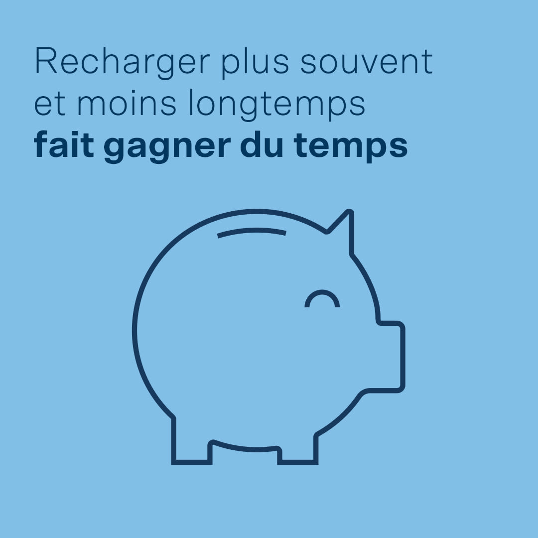 Recharger plus souvent et moins longtemps fait gagner du temps