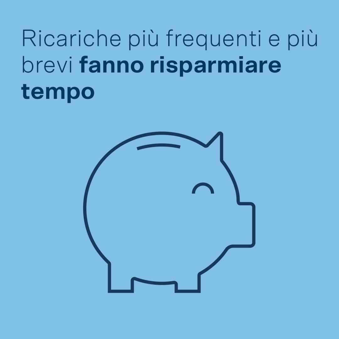 Ricariche più frequenti e più brevi fanno risparmiare tempo