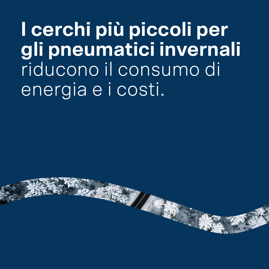 I cerchi più piccoli per gli pneumatici invernali riducono il consumo di energia e i costi.