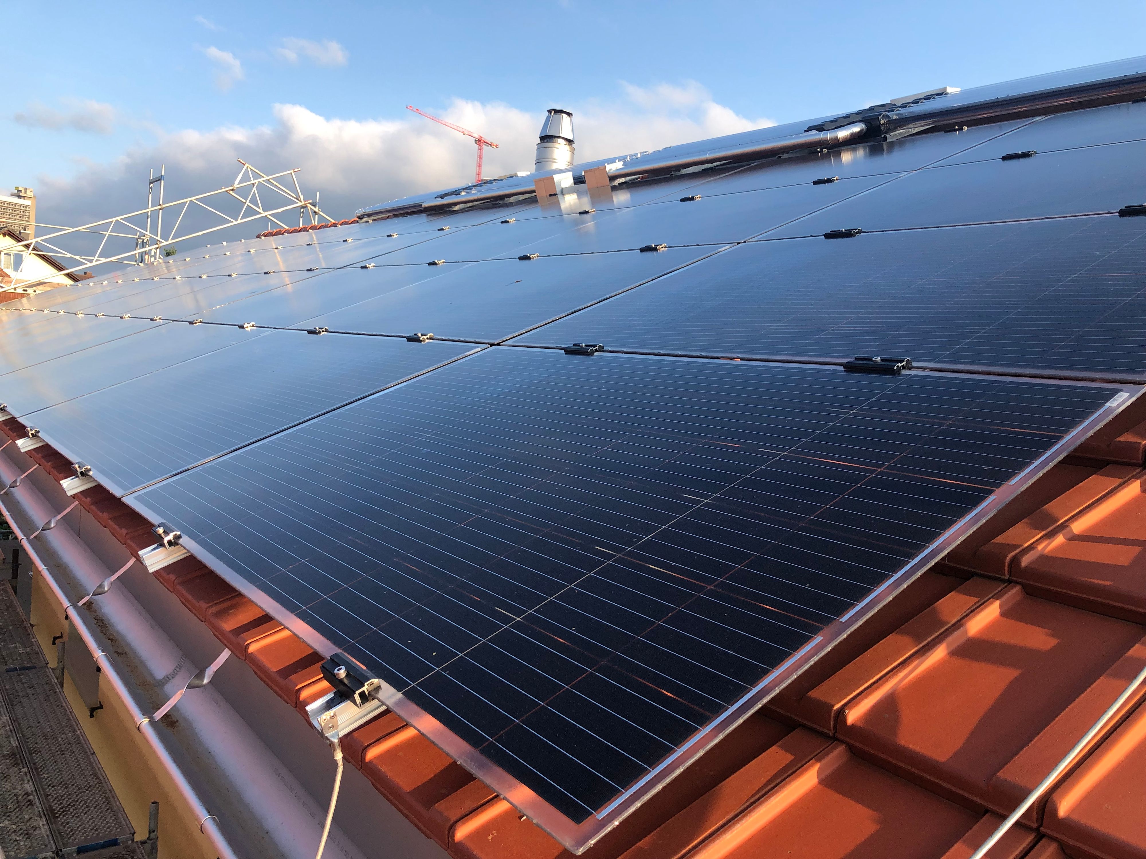 Impianto fotovoltaico su un tetto