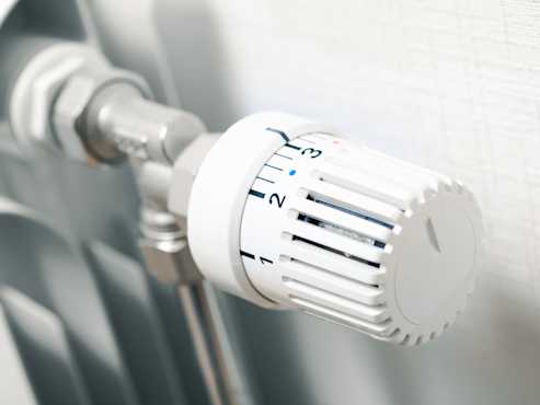 Termostato su un radiatore di riscaldamento.