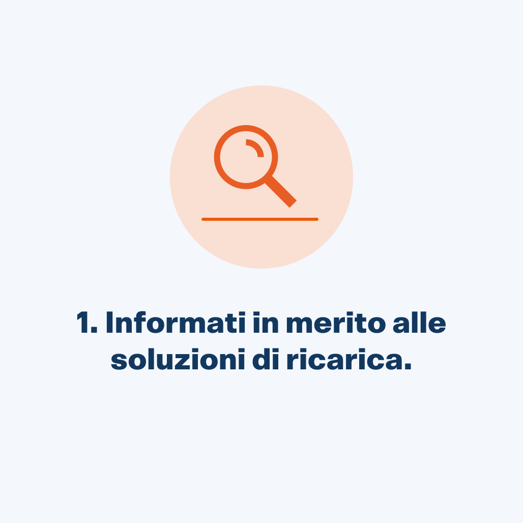 Informati in merito alle soluzioni di ricarica.