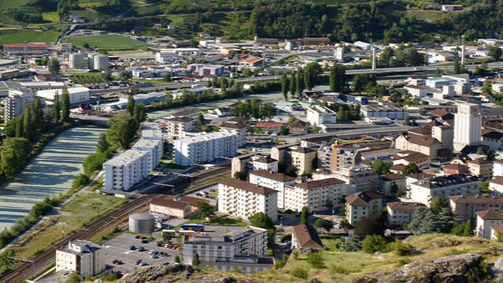 Luftaufnahme von Sitten