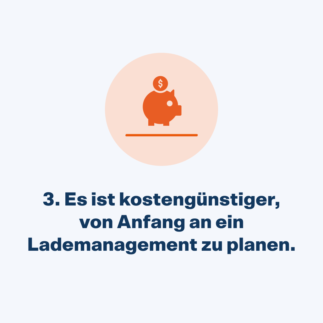 Es ist kostengünstiger, von Anfang an eine Lademanagement zu planen.