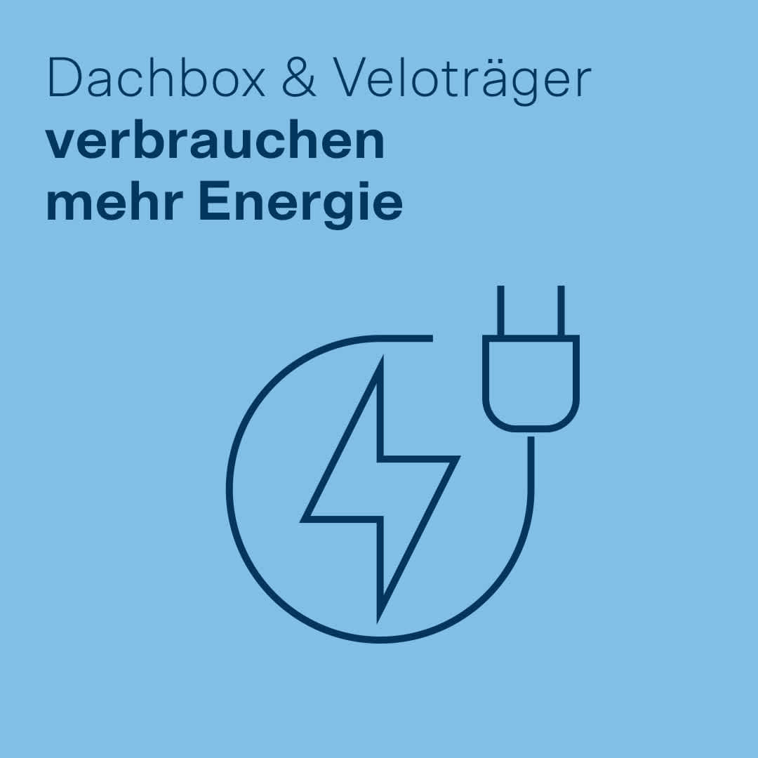 Dachbox & Veloträger verbrauchen mehr Energie