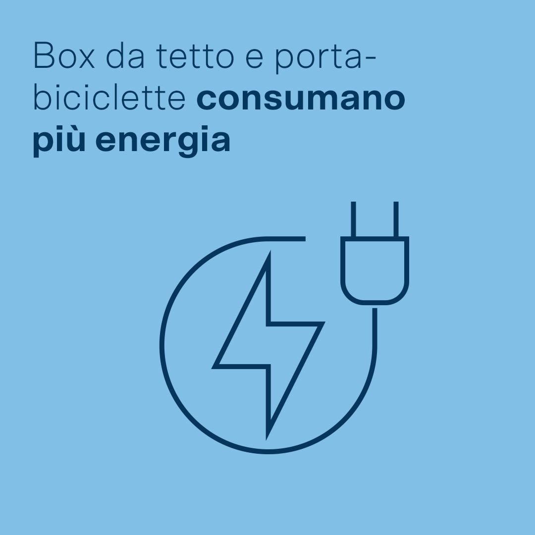 Box da tetto e portabiciclette consumano più energia