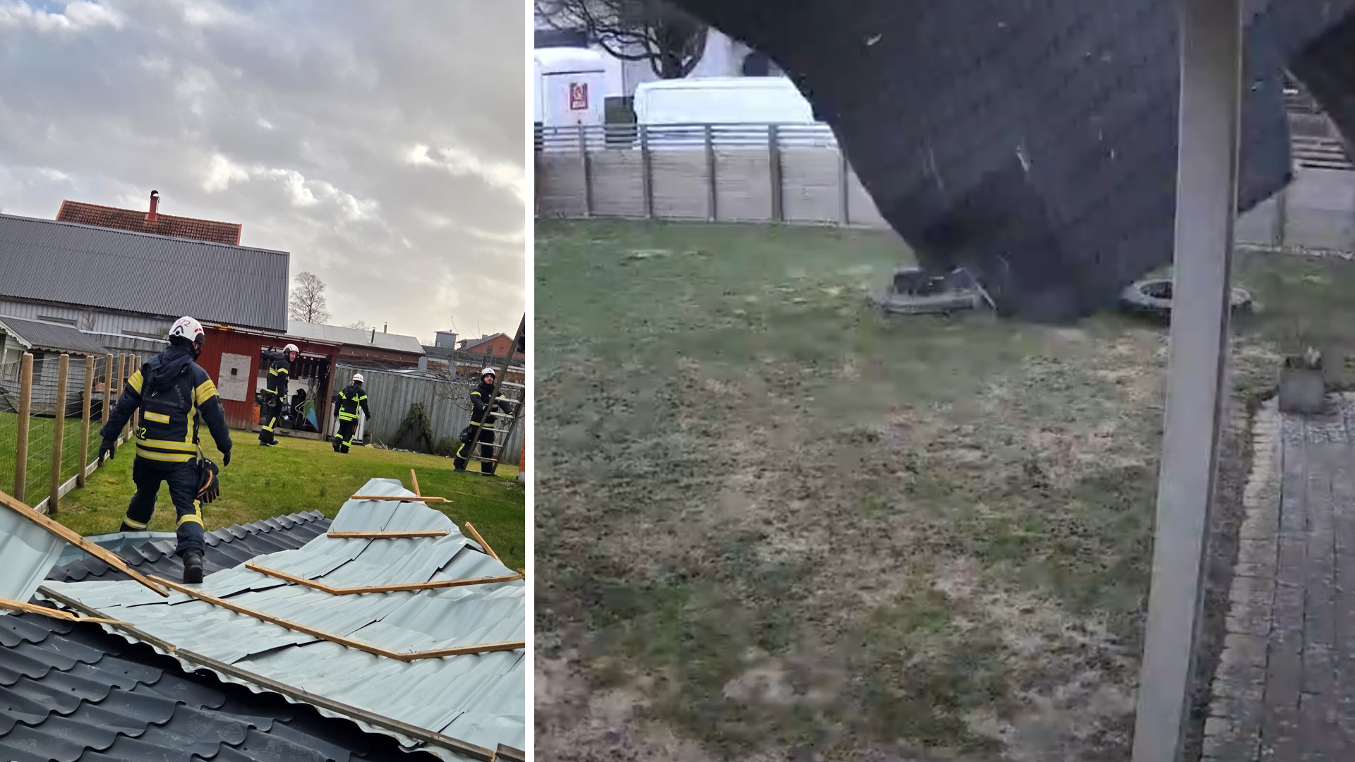 Här flyger Susans tak av: ”Helt sjukt vad det har blåst”