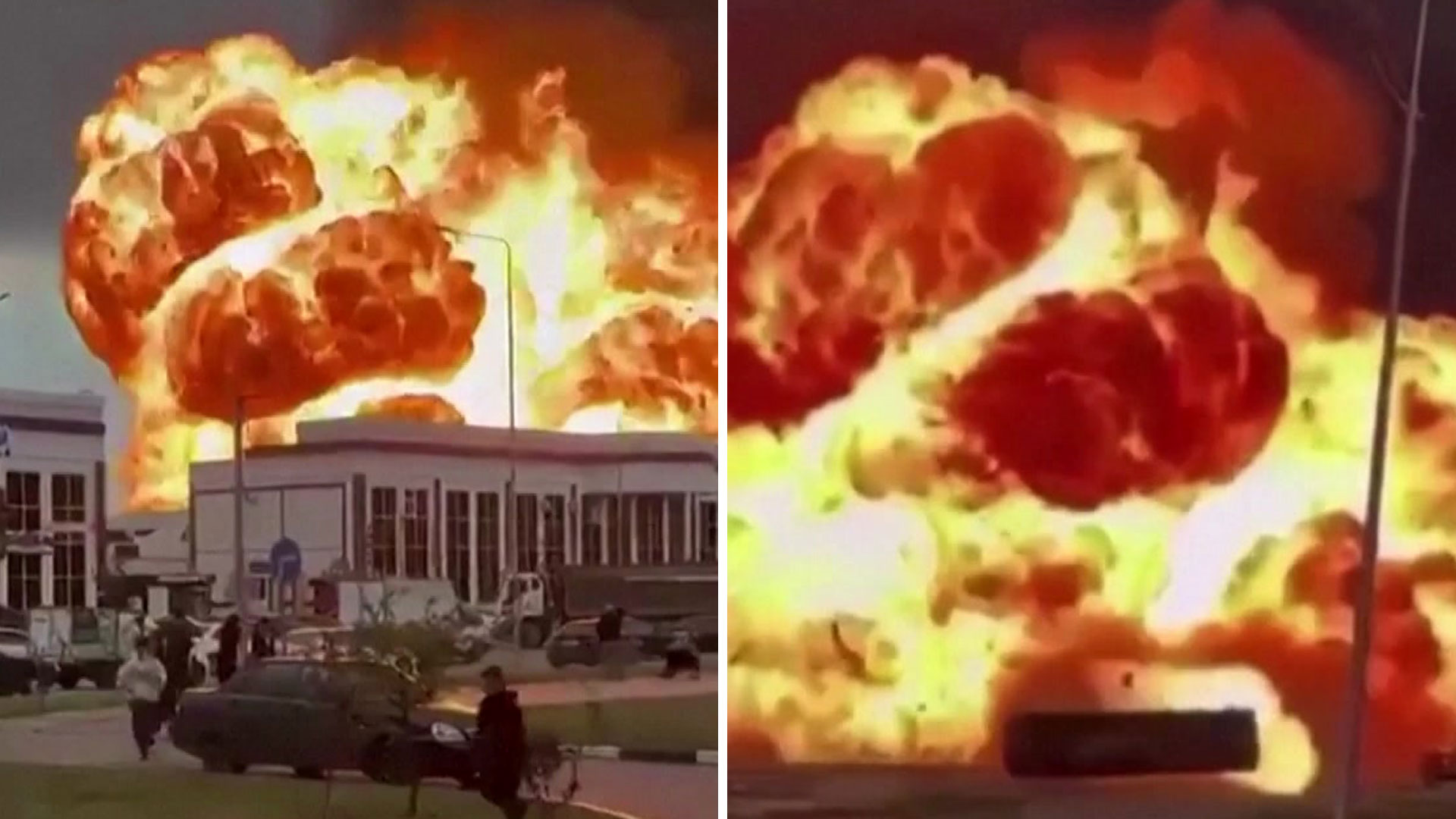 Exploseien Explosion på bensinstation i Tjetjenien