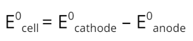Standard cell potential formula