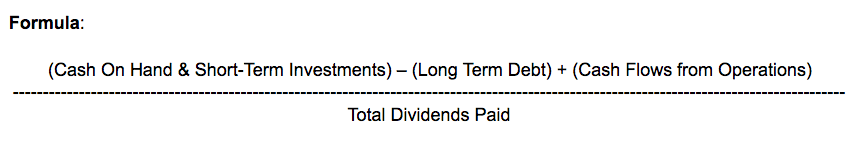dividend coverage ratio formulas