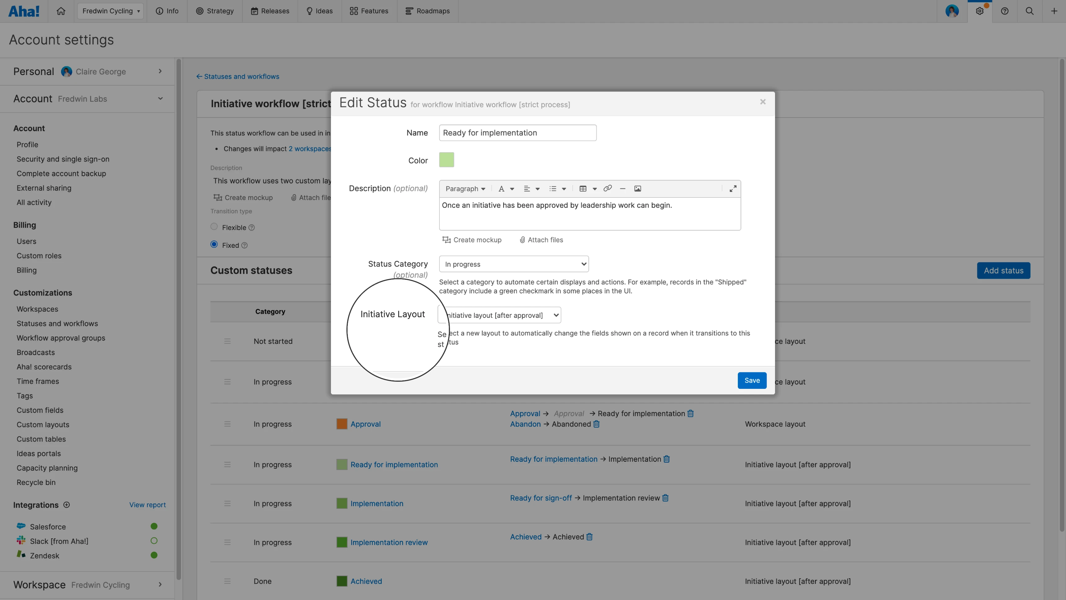 Fixed initiative workflow