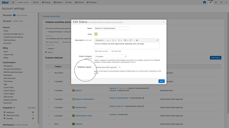 Use a fixed workflow to ensure that work moves between statuses in a specific order and add approval gates.