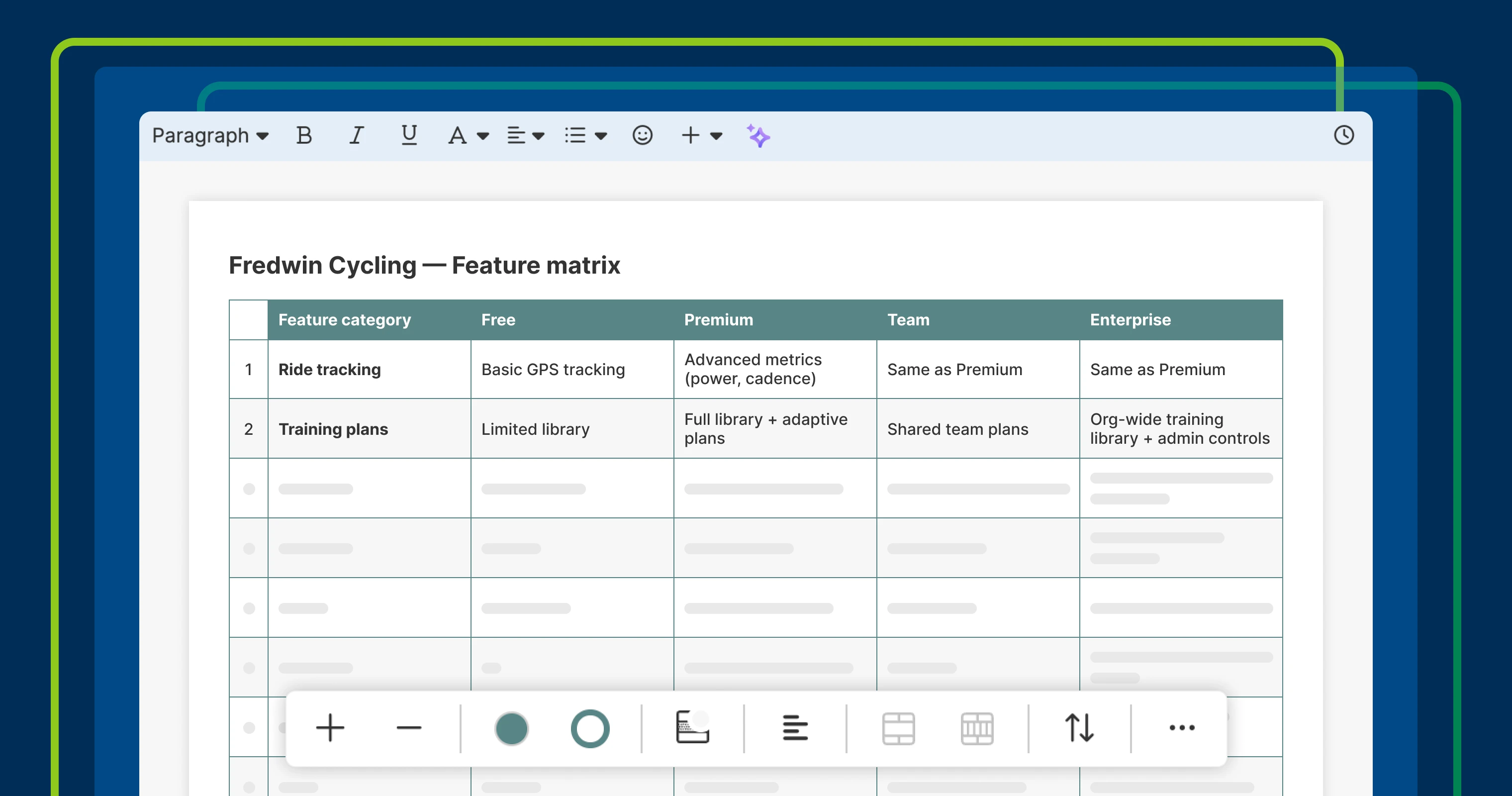 6 new ways to style tables in the Aha! text editor