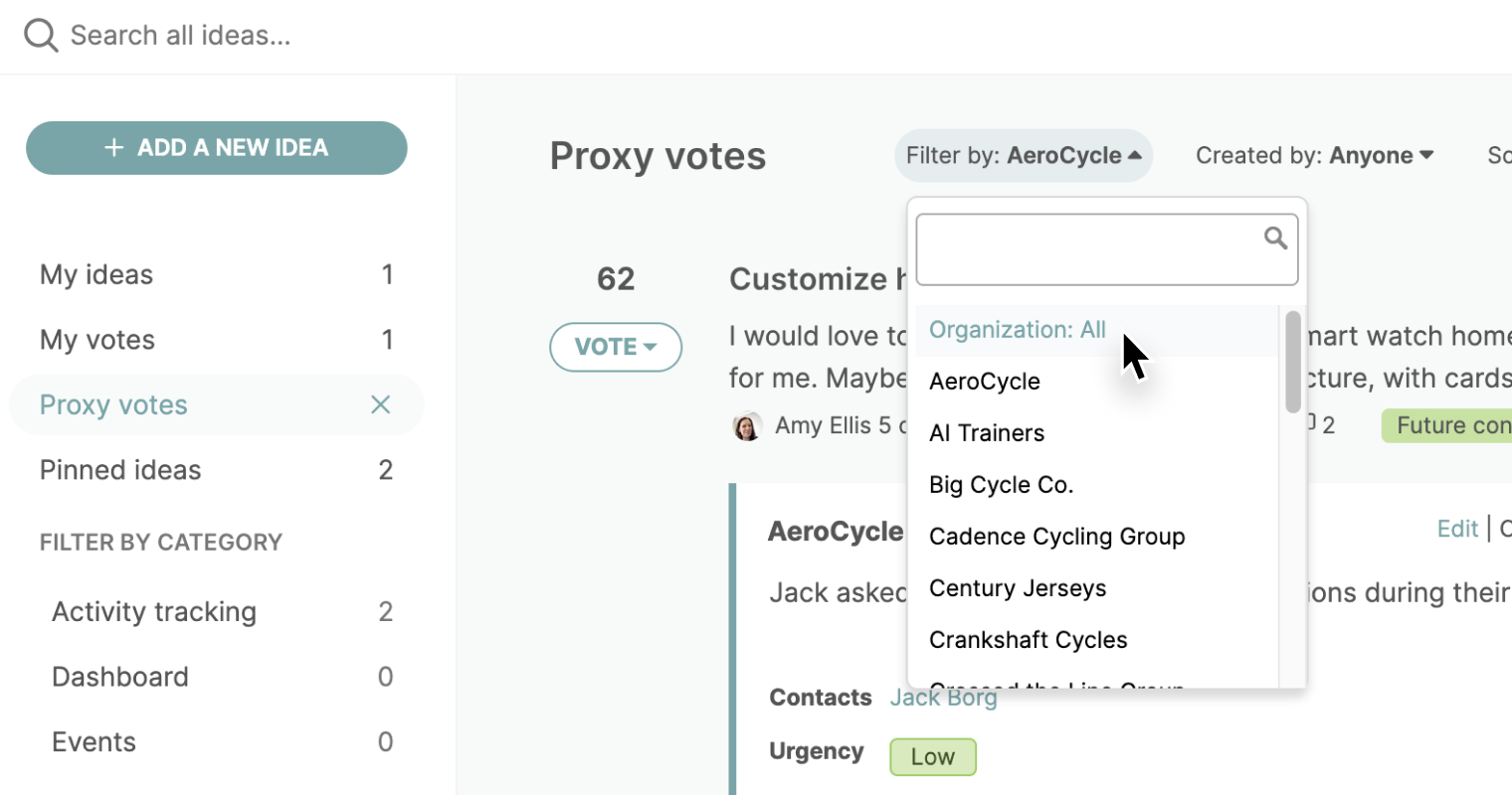 Greater Proxy Voting Visibility On Ideas Aha Software   View All Proxy Votes Blog 