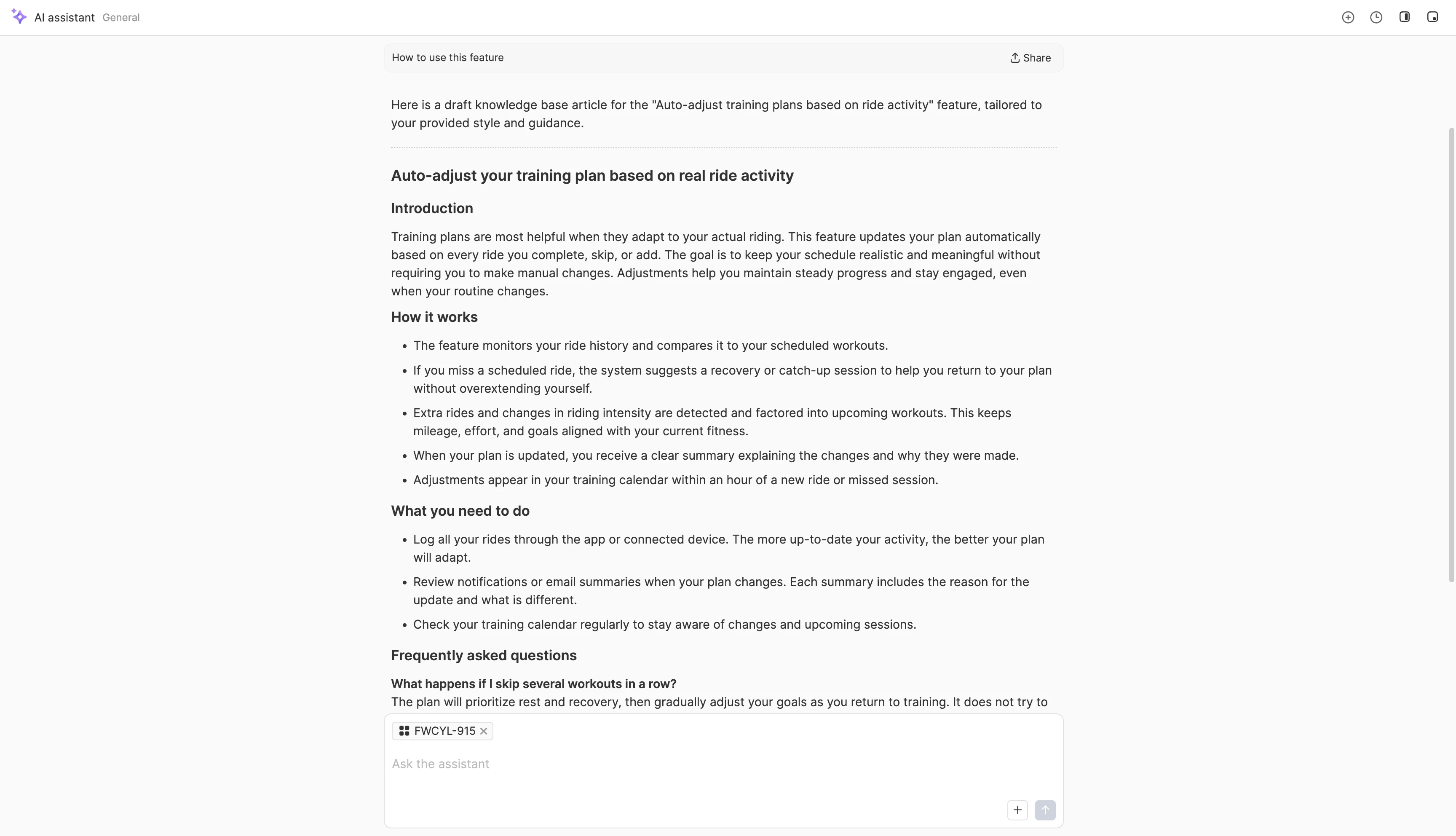 An example screenshot of the AI Request in use.